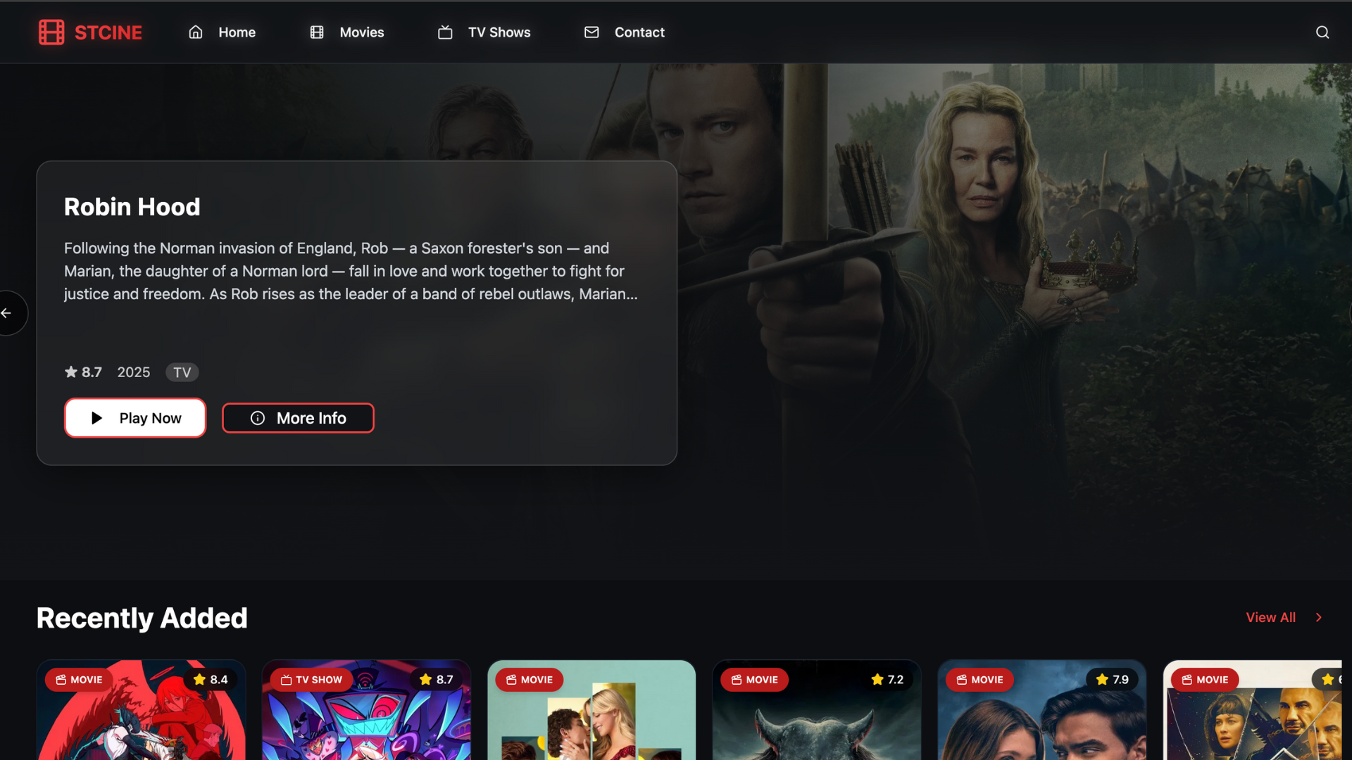 Watchflix streaming homepage